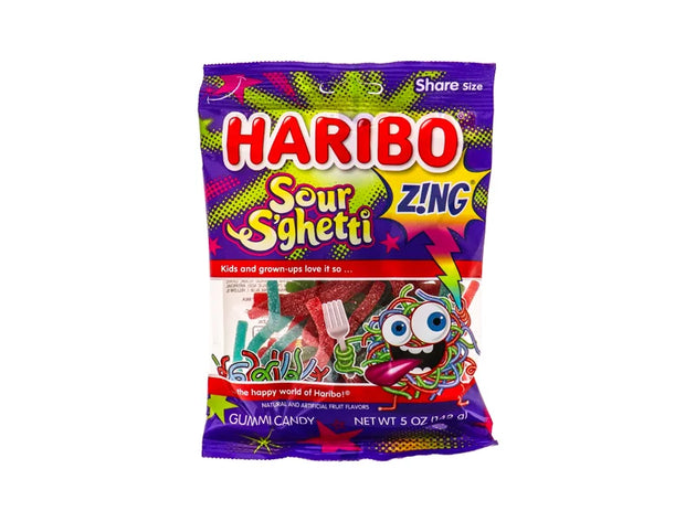 Haribo Zing Sour S'ghetti 12 Count - 5 oz image 0