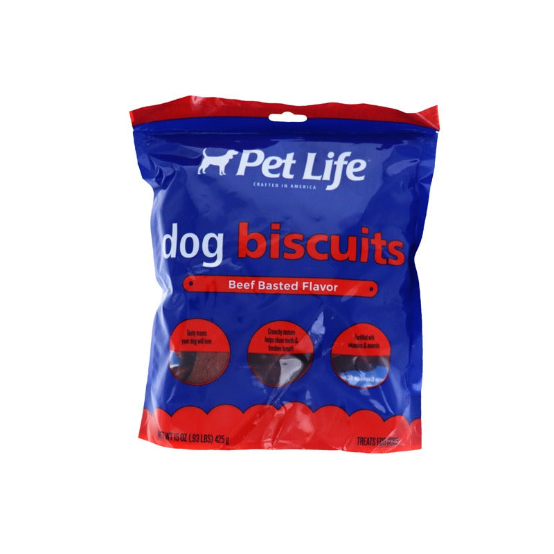 Pet Life Beef Basted Dog Biscuits Snacks 14.5 oz image 0