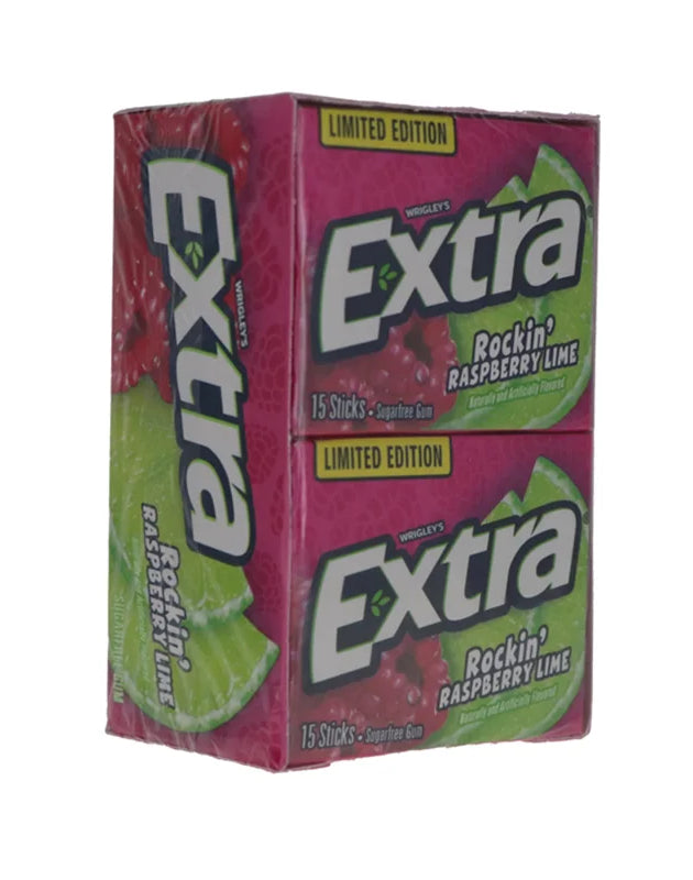 Wrigley's Extra Rockin' Raspberry Lime Chewing Gum (Pack of 10) - 15 Stick image 0
