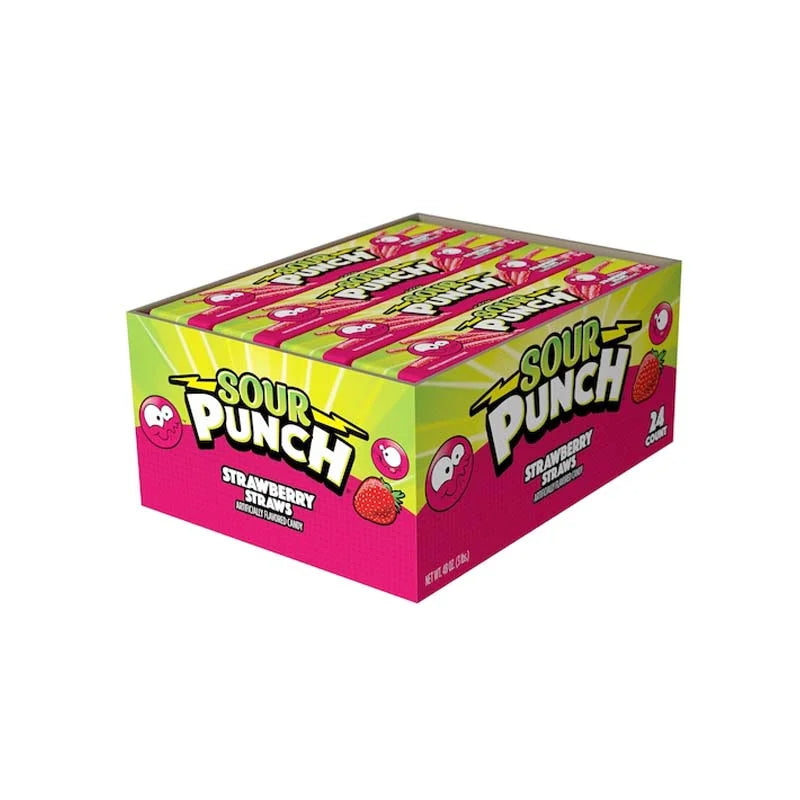 Sour Punch Straws Strikin Strawberry 24/2Oz image 0
