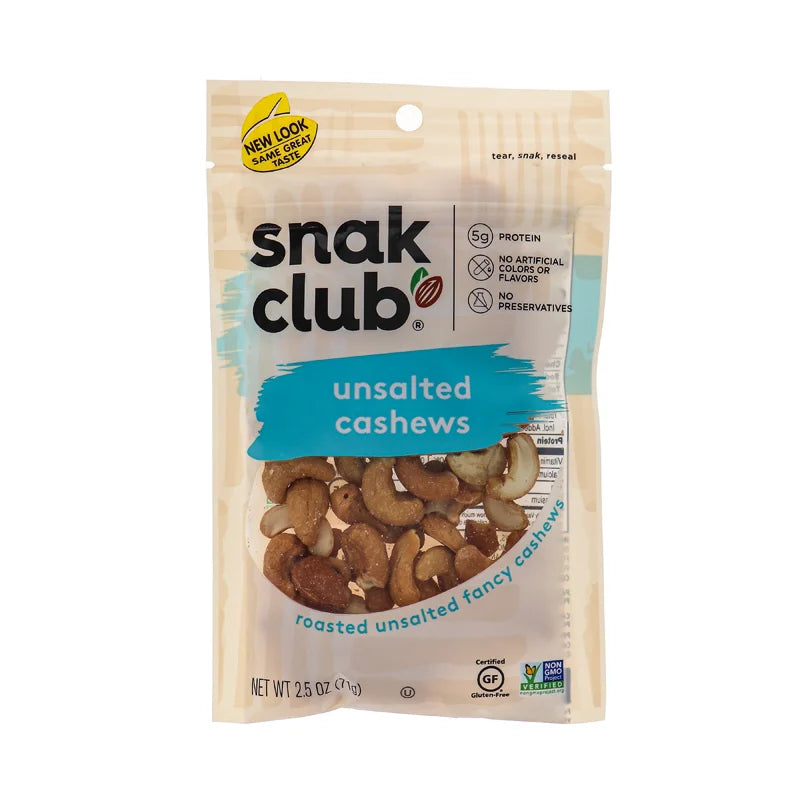 Snak Club Salted Unsalted Cashew Peg (Pack of 6) - 2.5 oz image 0