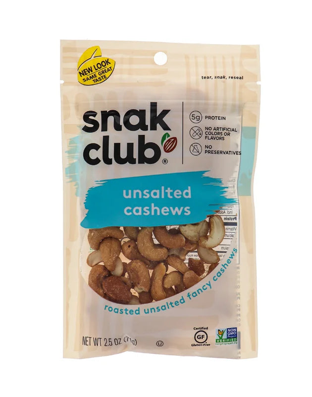 Snak Club Salted Unsalted Cashew Peg (Pack of 6) - 2.5 oz image 0