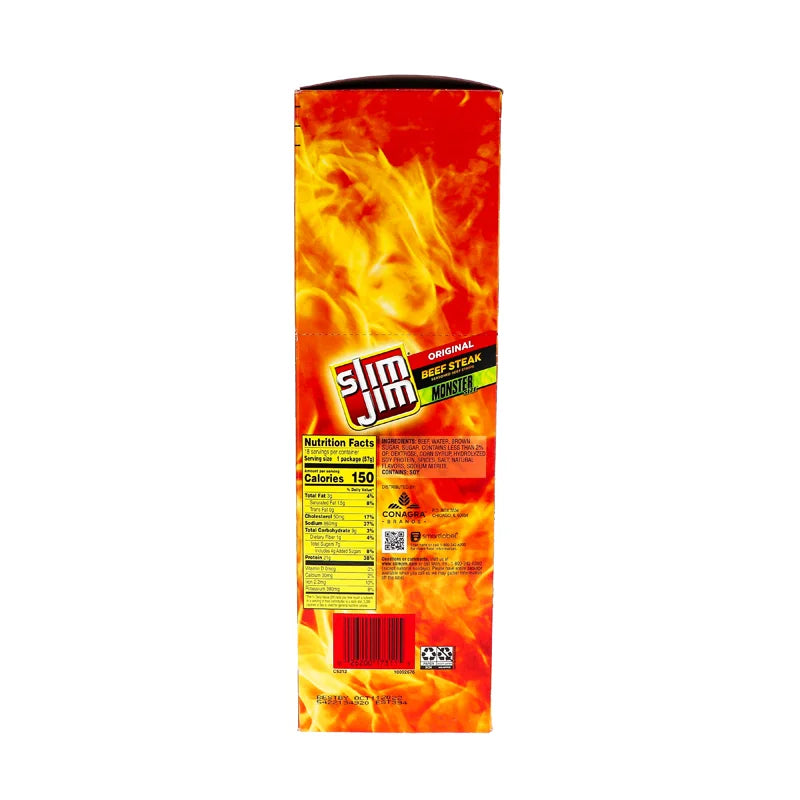 Slim Jim Beef Stick, Original Flavor Strips 18 Count - 2 oz image 2