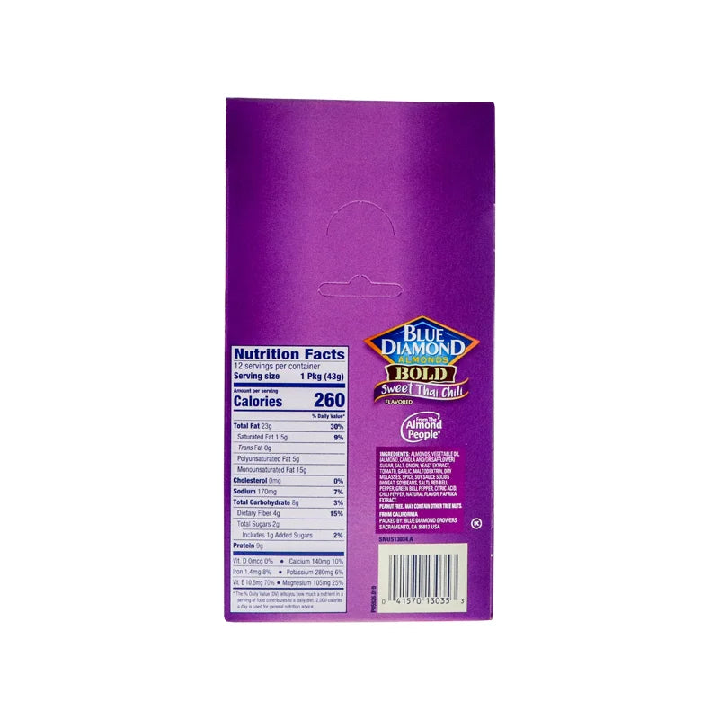 Blue Diamond Sweet Thai Oven Roasted Almonds,1.5 oz tube, 12 Pack image 2