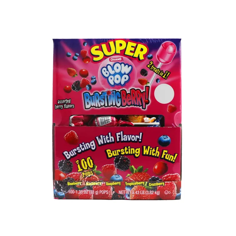 Charms Super Blow Pop Bursting Berry - 100 Count image 0