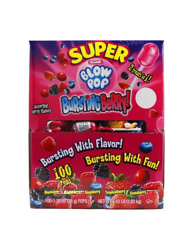 Charms Super Blow Pop Bursting Berry - 100 Count image 0