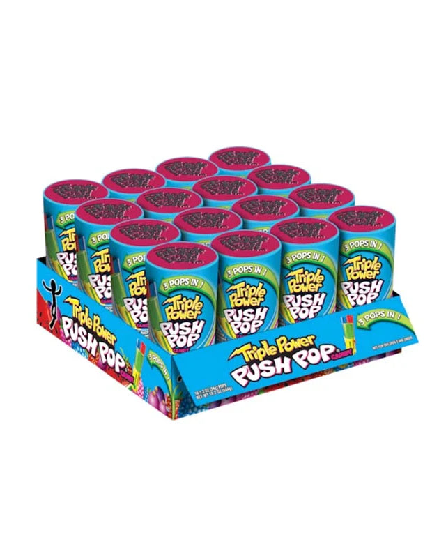 Topps Triple Power Push Pop Candy 16 Count - 1.2 oz image 0