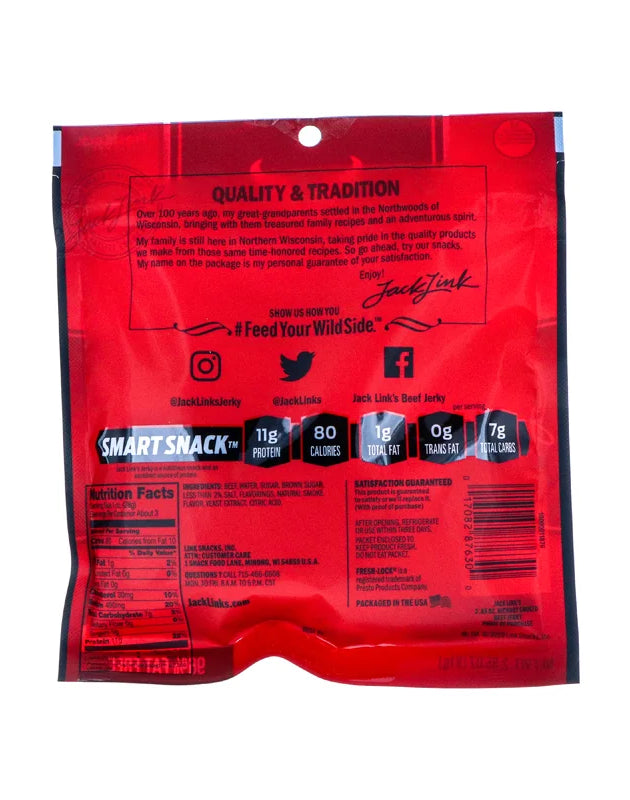 Jack Link Beef Jerky Original Hickory Smokehouse - Bag 2.85 oz image 0