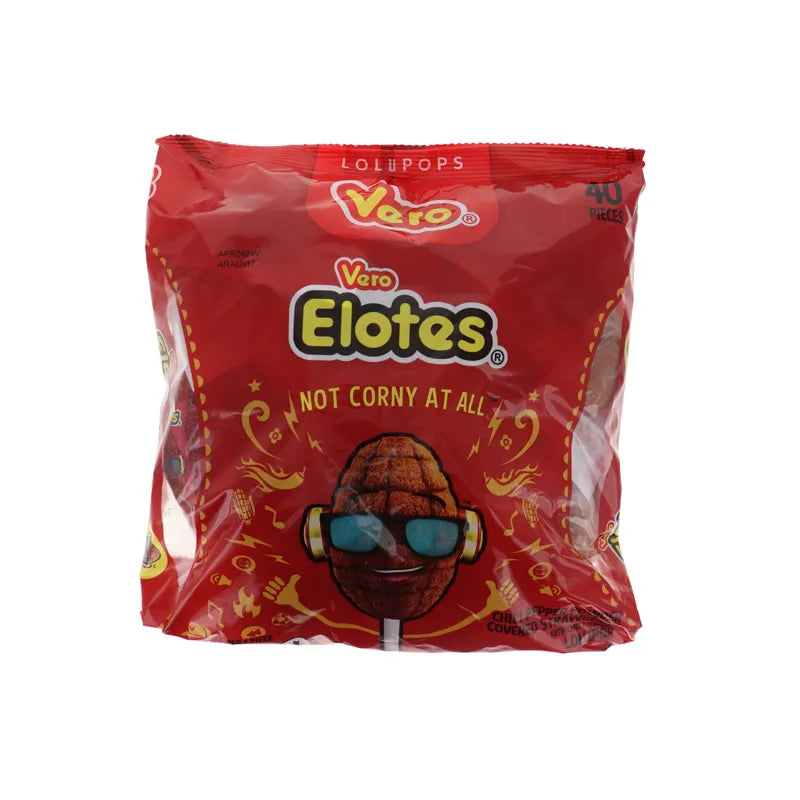 Vero Elotes Strawberry & Chili Lollipops Bag - 40 Count image 1
